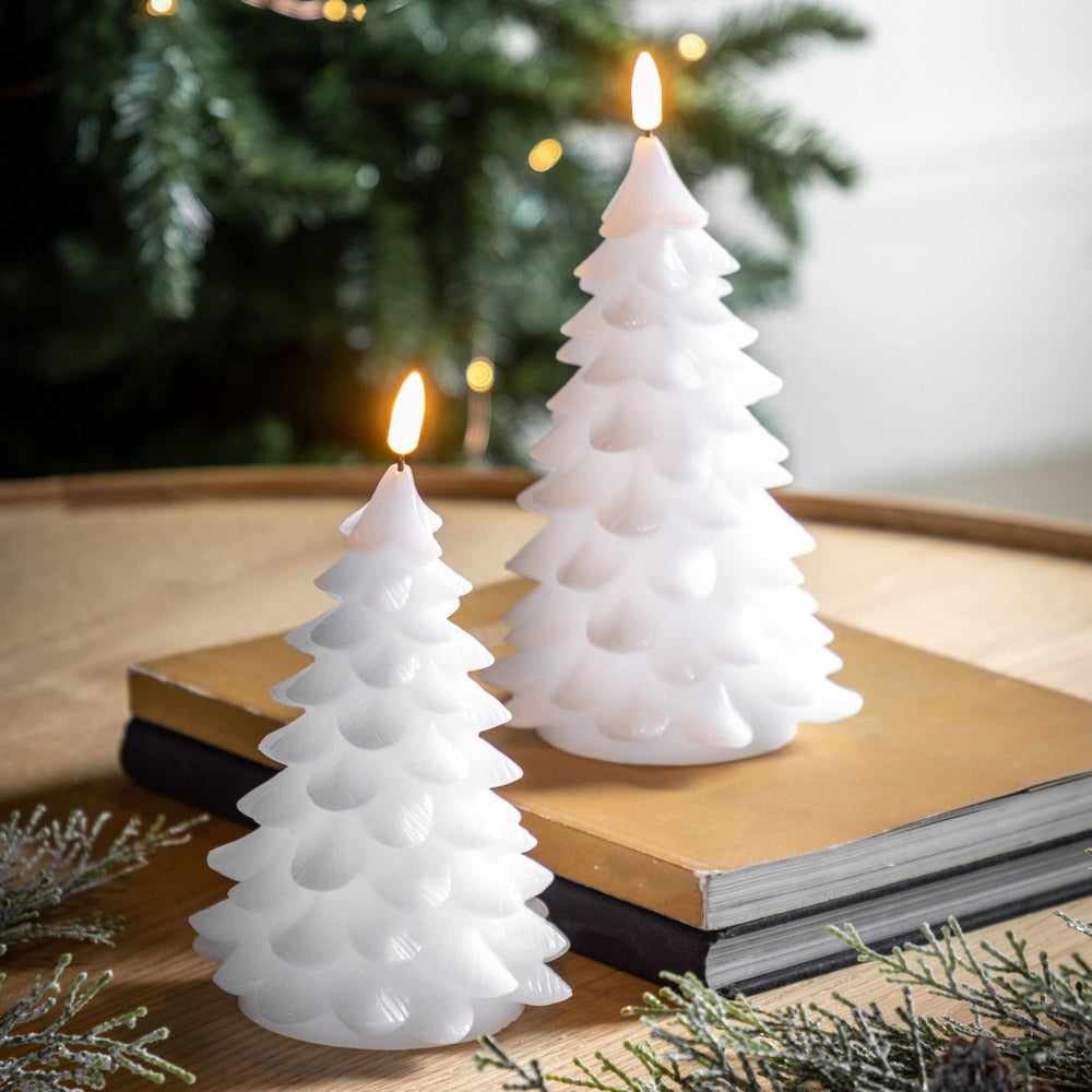 x12 LED Festive Tree Candle White