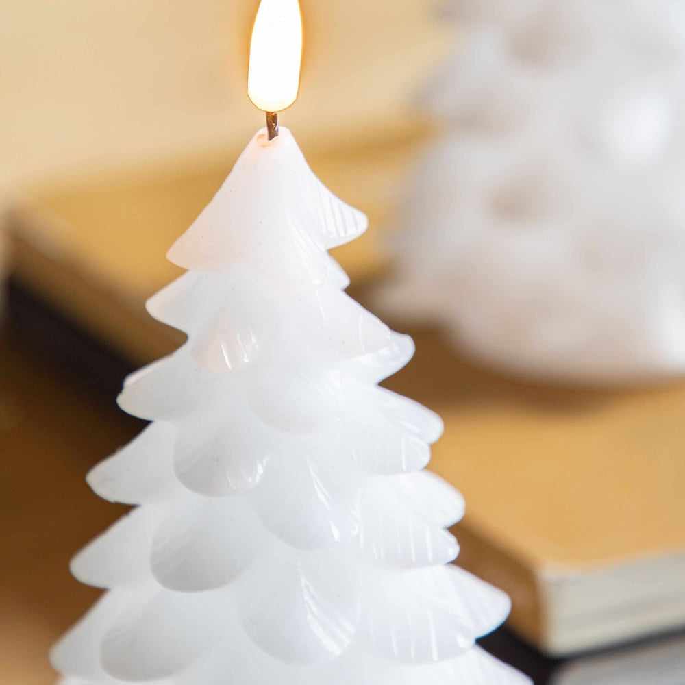 x12 LED Festive Tree Candle White