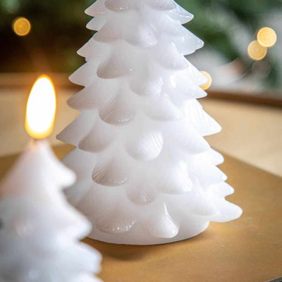 x6 LED Festive Tree Candle White