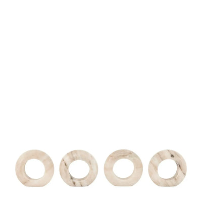 x4 Novi Napkin Rings Beige Marble