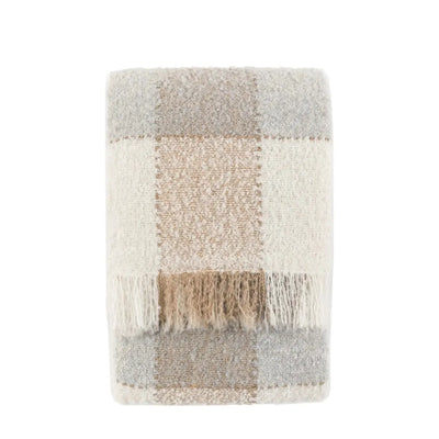 Autumn Check Boucle Throw Natural