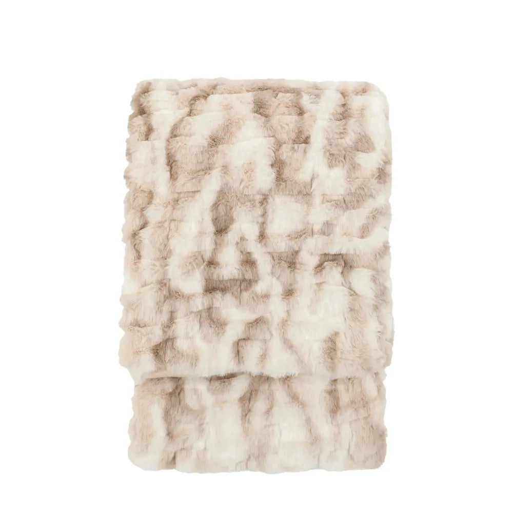 Deco Luxe Ruched Faux Fur Throw