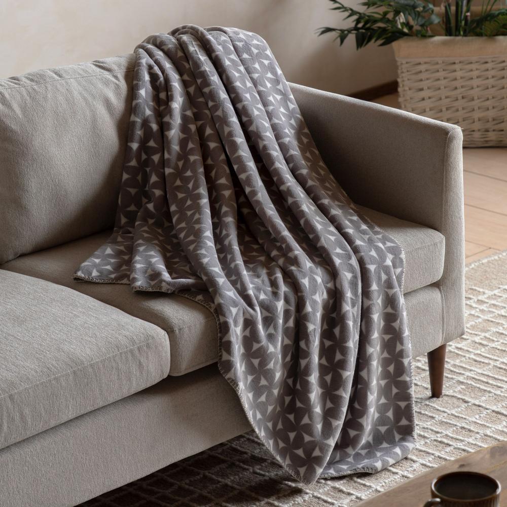 Modern Flannel Throw Grey