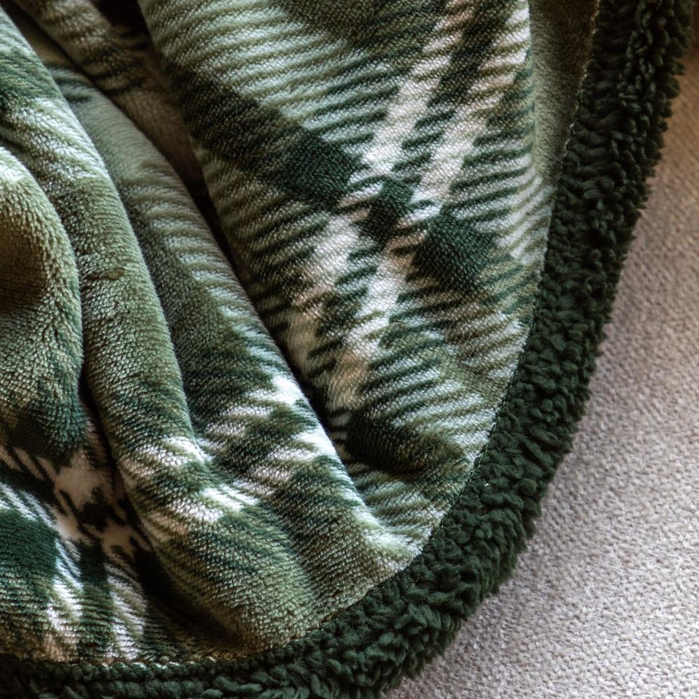 Tartan Sherpa Throw Olive