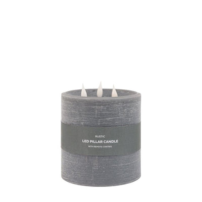 3 Wick LED Candle Grey