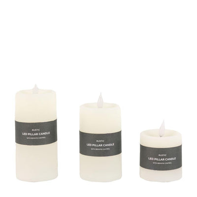 x3 Wick LED Candle Ivory