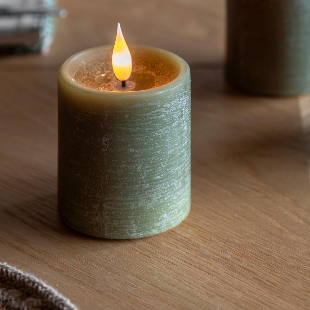 x3 Wick LED Candle Olive