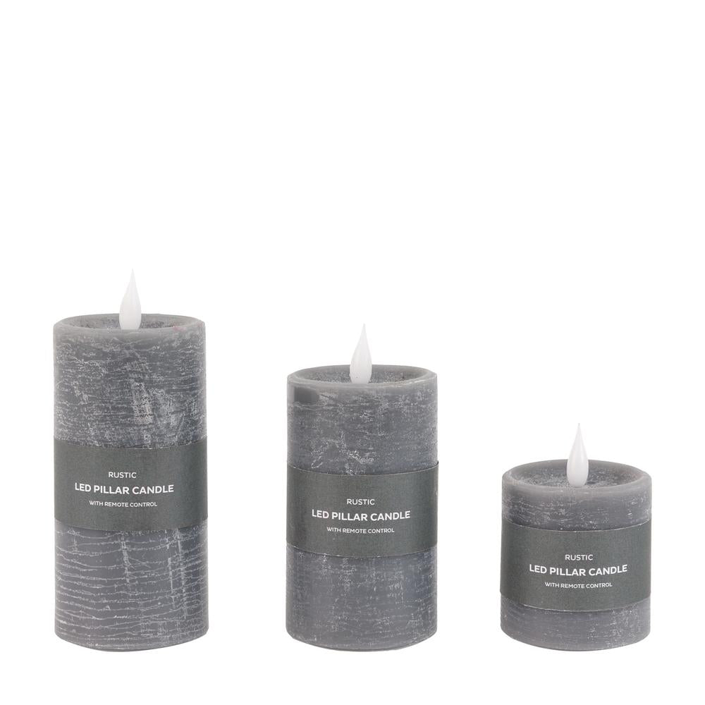 x3 Wick LED Candle Grey