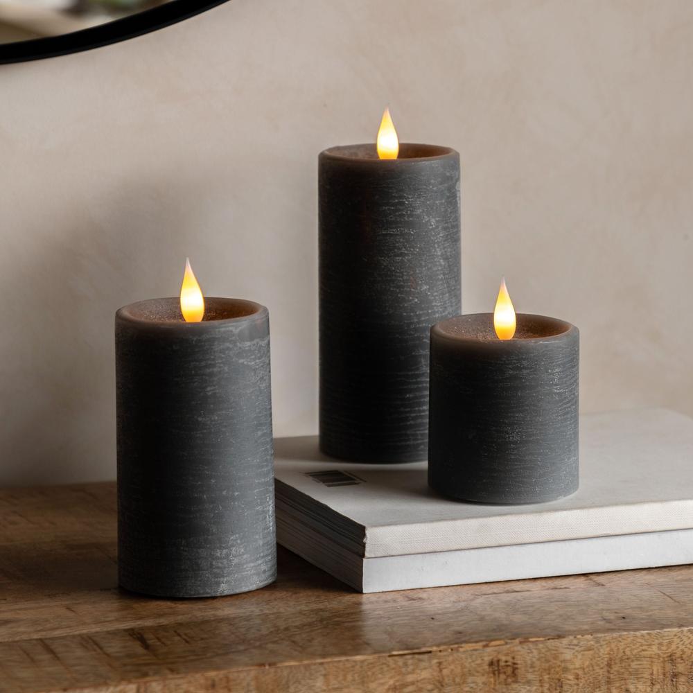 x3 Wick LED Candle Grey