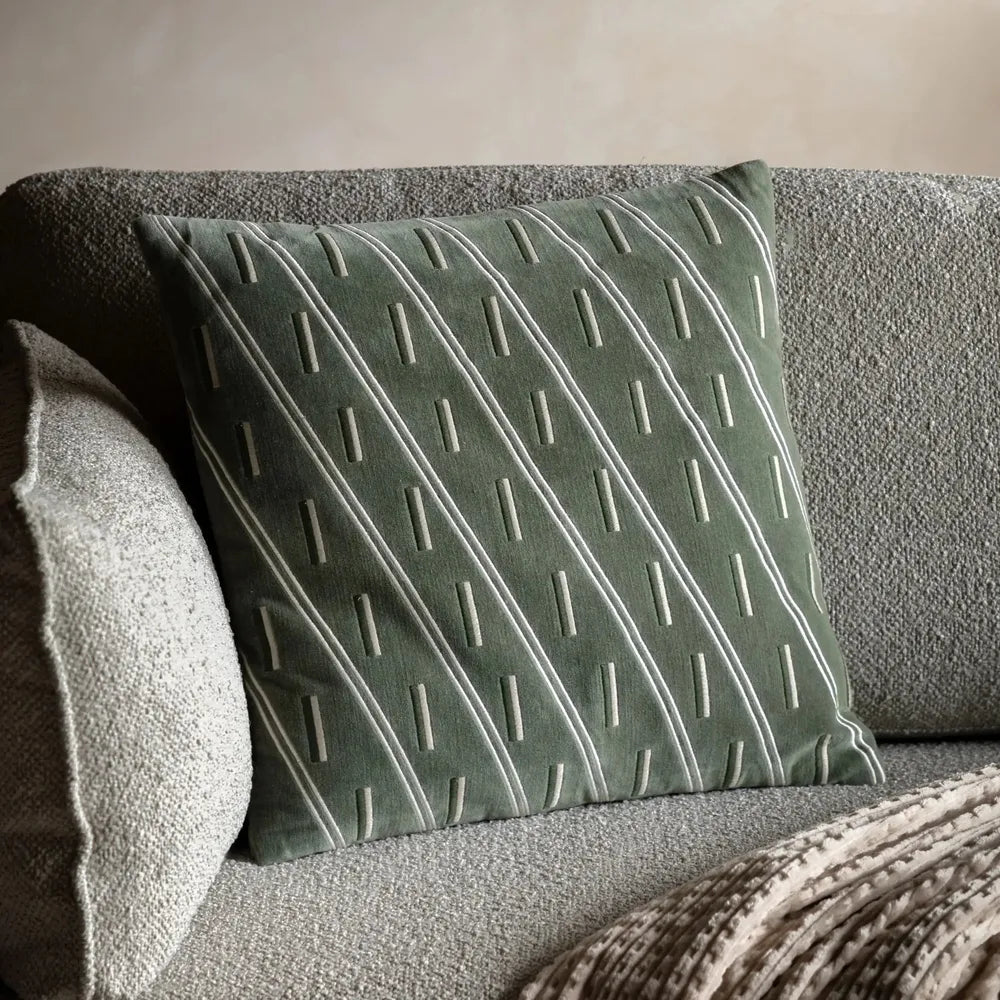 Noa Velvet Cushion Olive