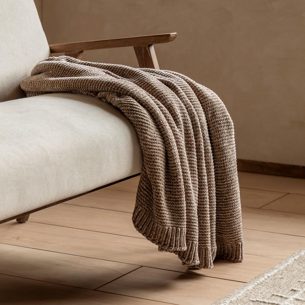 Deco Luxe Taupe Chenille Throw