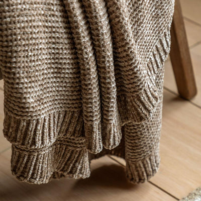 Deco Luxe Taupe Chenille Throw