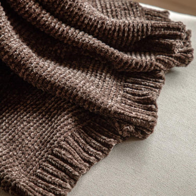 Deco Luxe Chocolate Chenille Throw