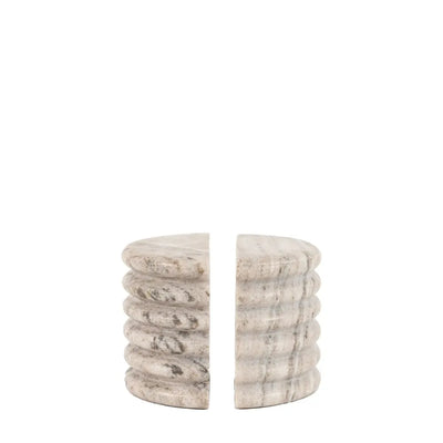 x2 Ondo Marble Bookends Beige