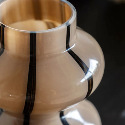 Forma Swirl Glass Vase Camel & Black