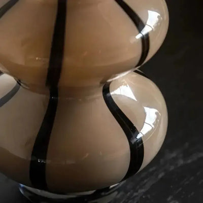Forma Swirl Glass Vase Camel & Black