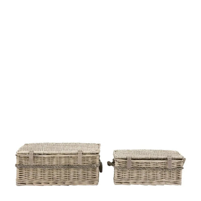x2 Rivra Lidded Baskets Natural
