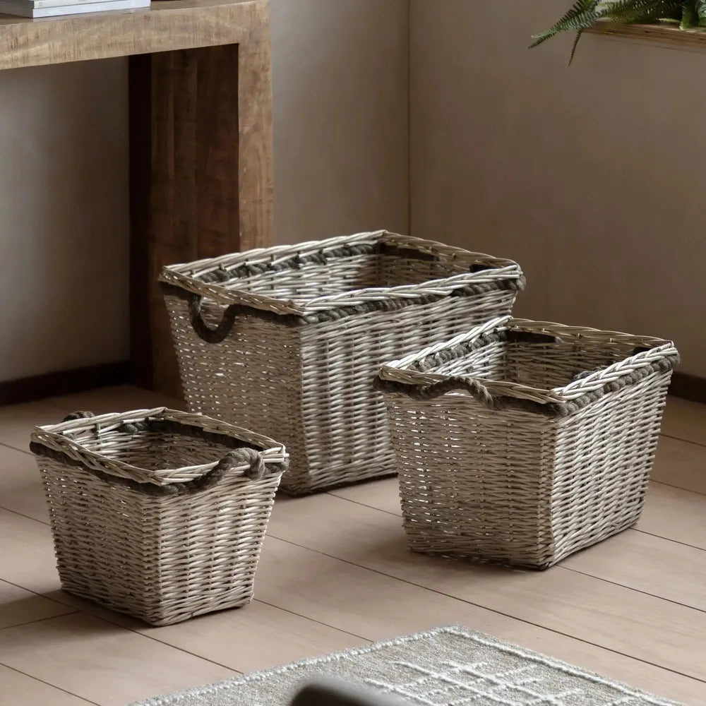 x3 Aspen Woven Log Basket Natural