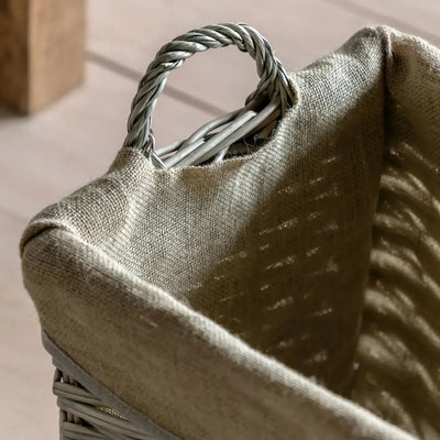 x2 Faden Square Lined Basket Natural