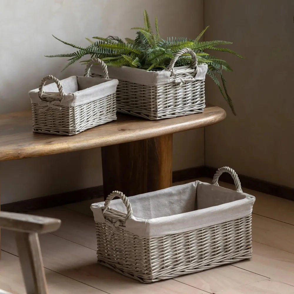 x2 Rama Lined Baskets Natural