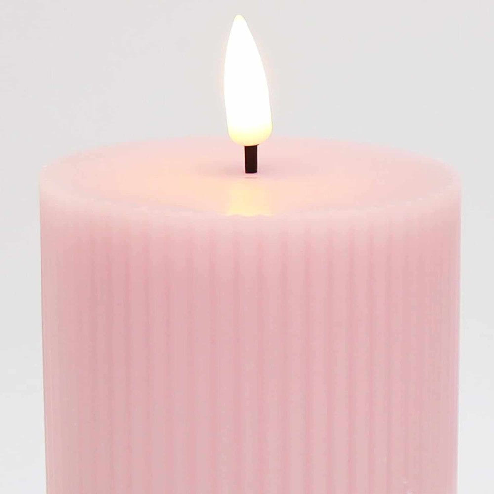 x4 Ribbed Pillar Candle Pink – NEST & FLOWERS