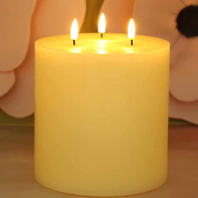 3 Wick LED Candle Ivory