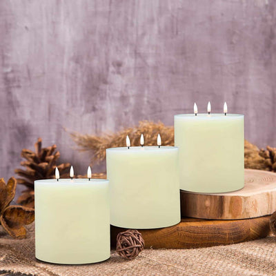 3 Wick LED Candle Ivory
