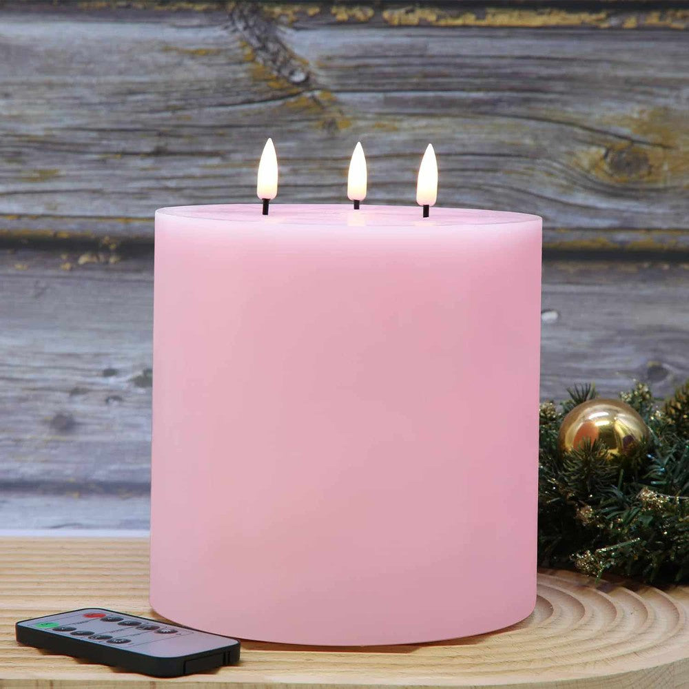 3 Wick LED Candle Pink