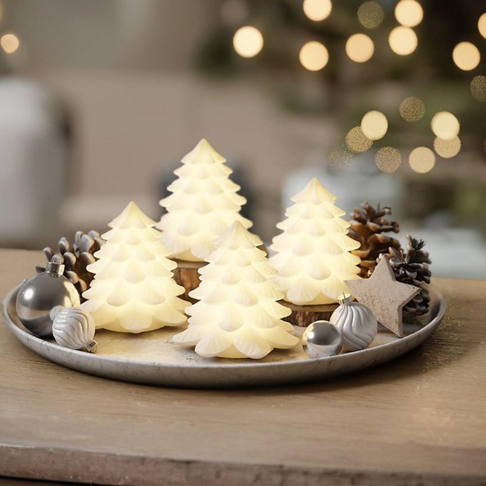 x12 LED Wax Mini Pine Tree Lights