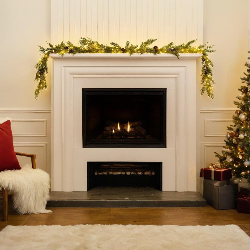 x2 Pre Lit Pine Garland
