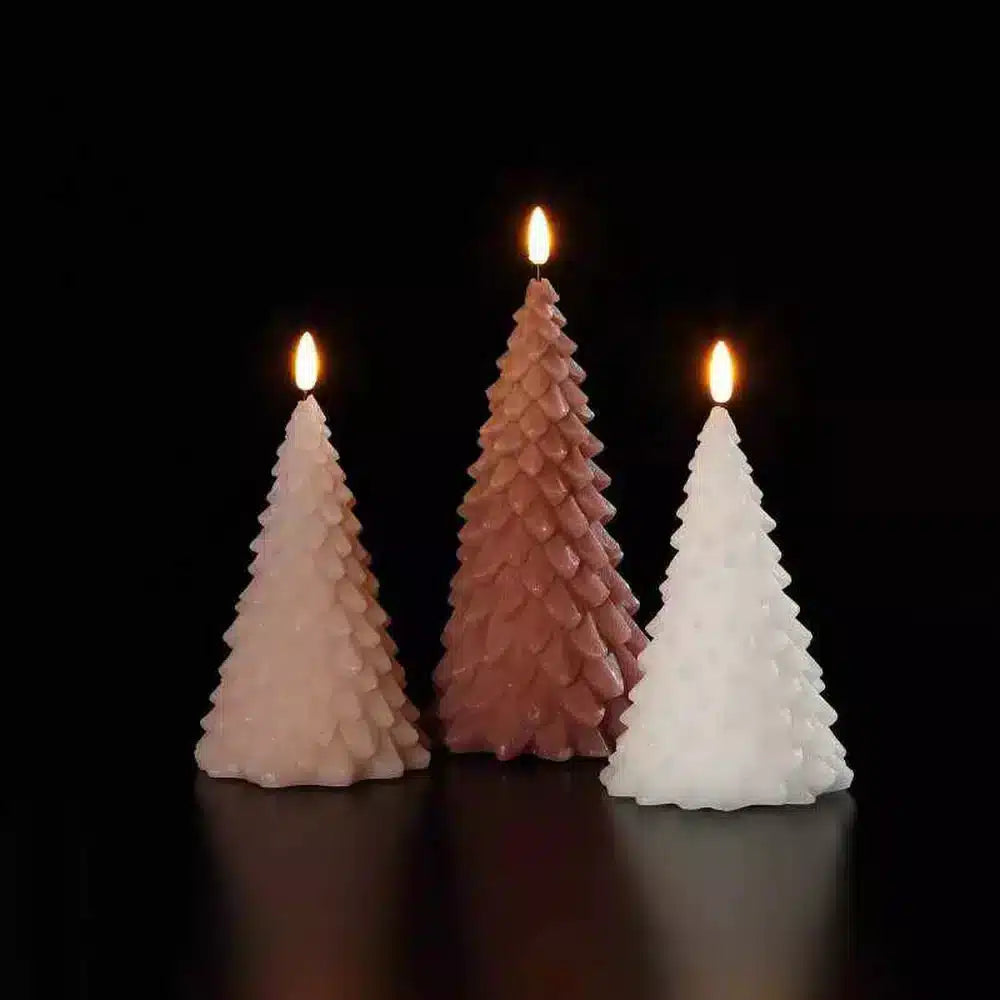 9x Tree Candles & 2x Golden Bells Garland Light Pack Pink