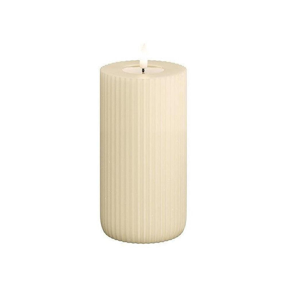 x6 LED Stripe Candles Cream