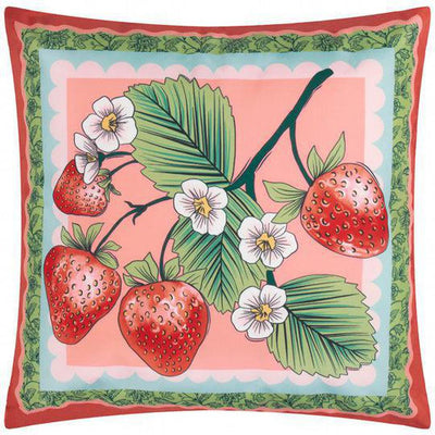 Anemone Strawberries Outdoor Pillow Multi