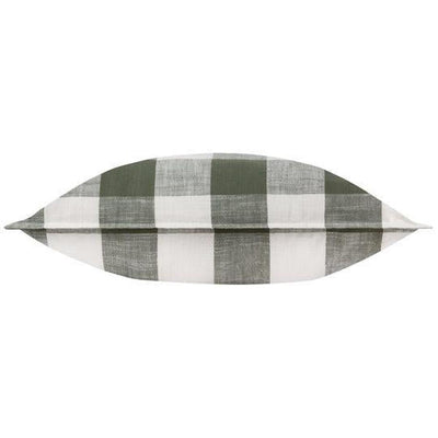 Chesil Check Cotton Outdoor Pillow Moss