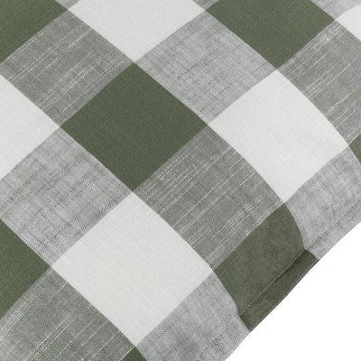 Chesil Check Cotton Outdoor Pillow Moss