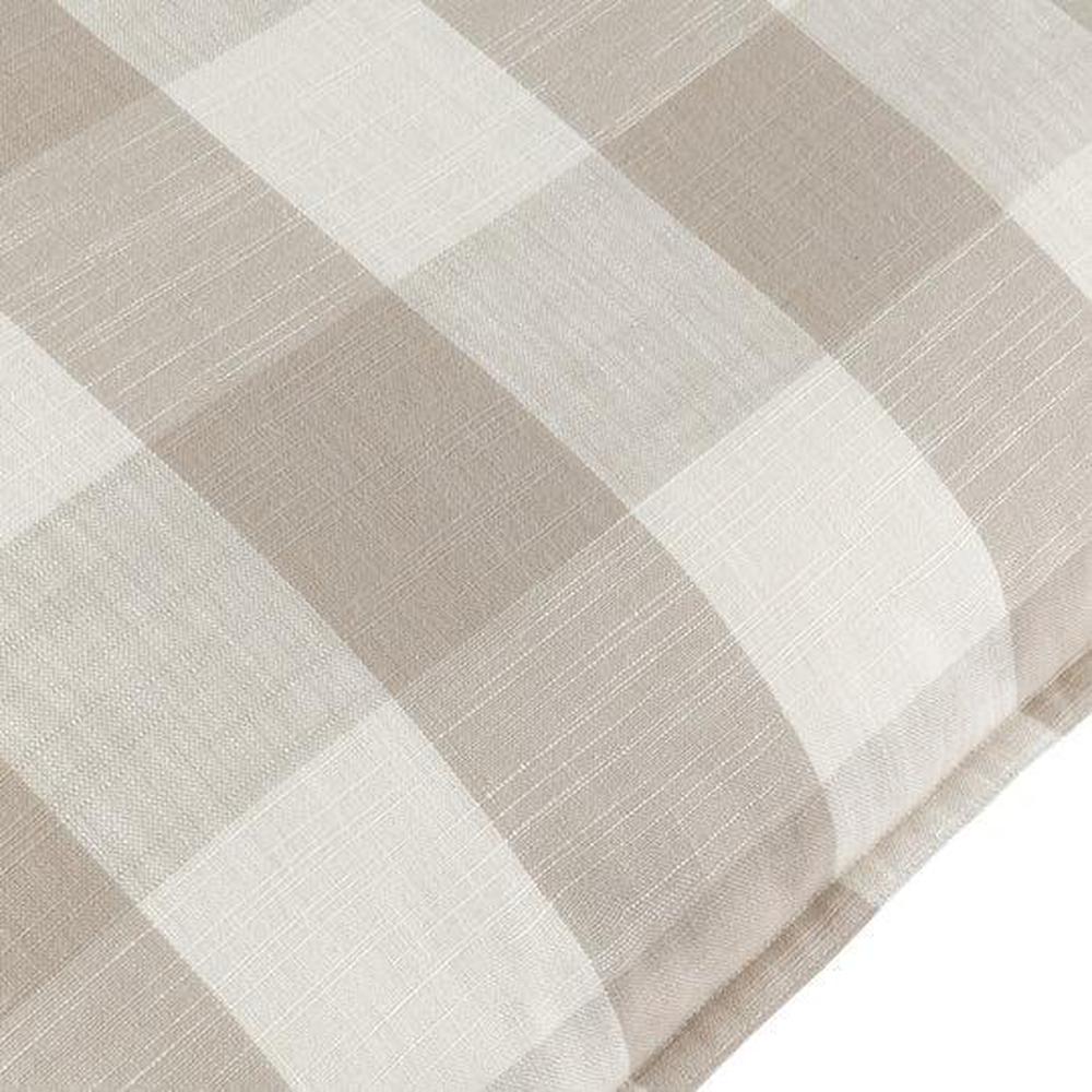 Chesil Check Cotton Outdoor Pillow Beige