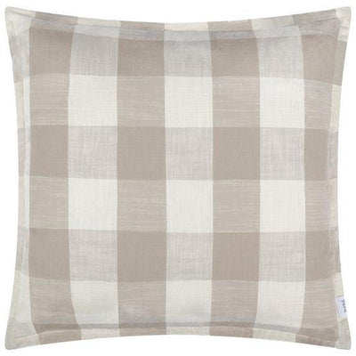 Chesil Check Cotton Outdoor Pillow Beige