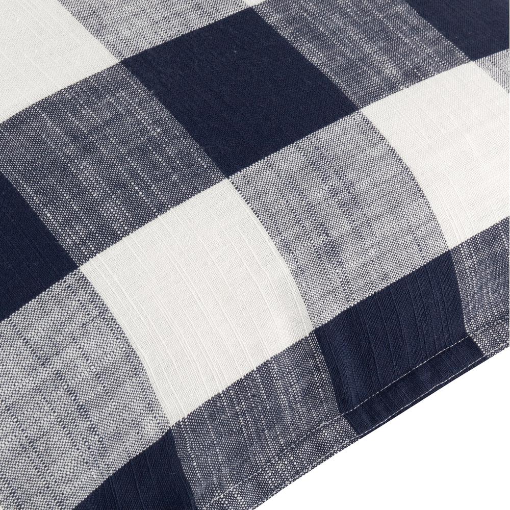 Chesil Check Cotton Outdoor Pillow Navy