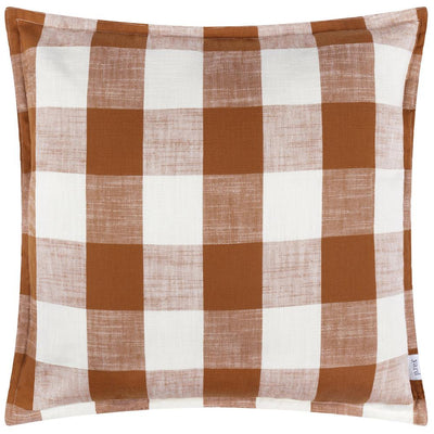 Chesil Check Cotton Outdoor Pillow Pecan