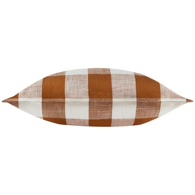 Chesil Check Cotton Outdoor Pillow Pecan