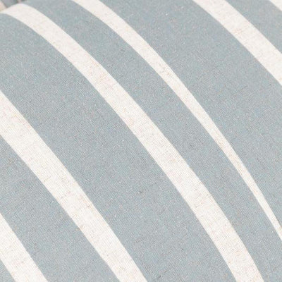 Carmon Stripe Ruffle Pillow Linen Blue