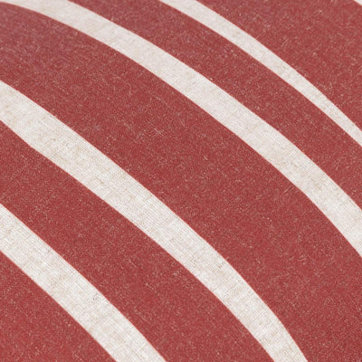 Carmon Stripe Ruffle Pillow Linen Red