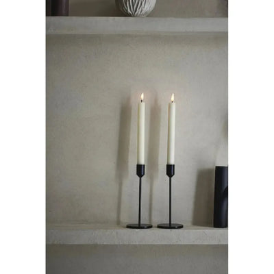 x6 White Candles & Silver Candlestick Pack