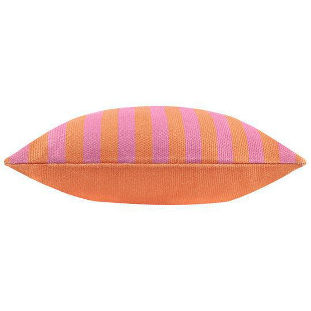 Deck Stripe Woven Outdoor Pillow Orange Pink