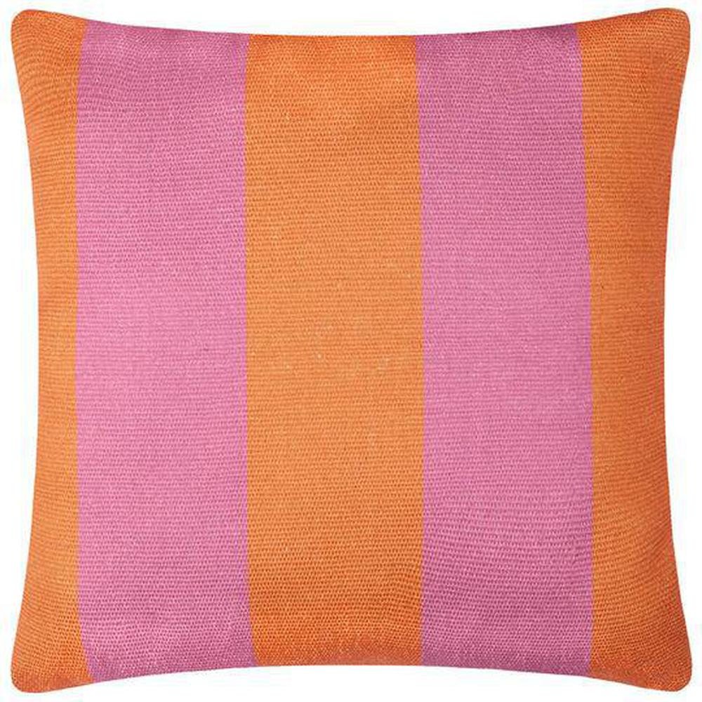 Deck Stripe Woven Outdoor Pillow Orange Pink