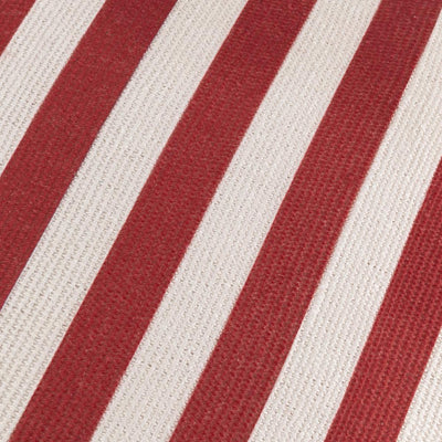 Deck Stripe Woven Outdoor Pillow White Red