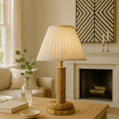 Lux Rattan Re-chargeable Table Lamp Cream