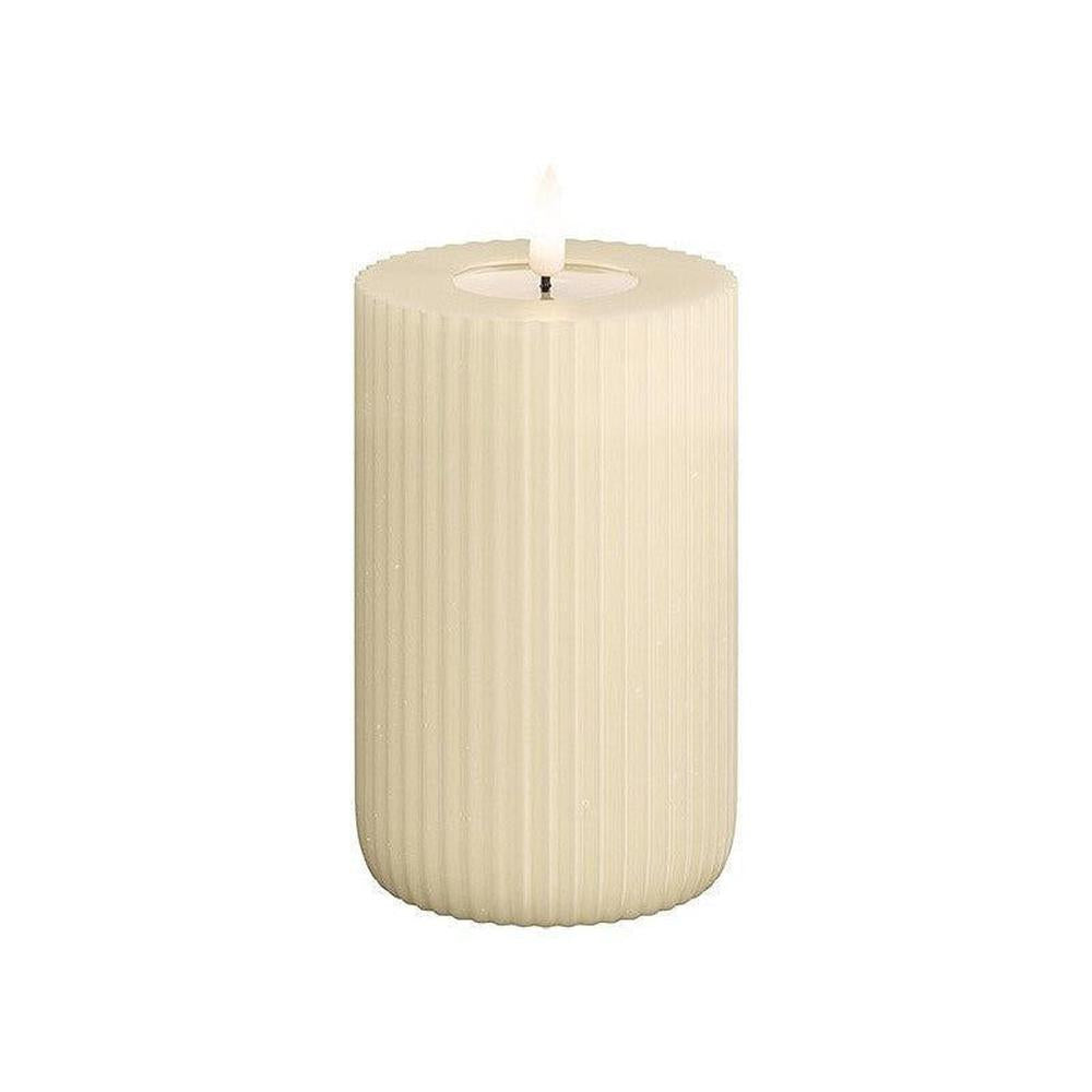 x6 LED Stripe Candles Cream