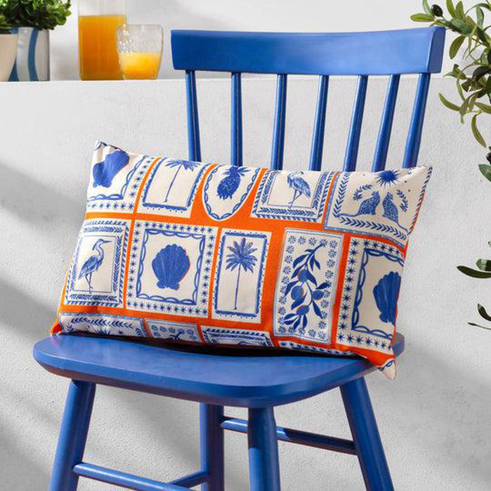 Frieze Outdoor Pillow Coral Blue