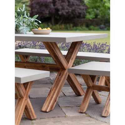 Burford Table and Bench Set Natural